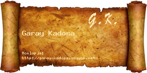 Garay Kadosa névjegykártya